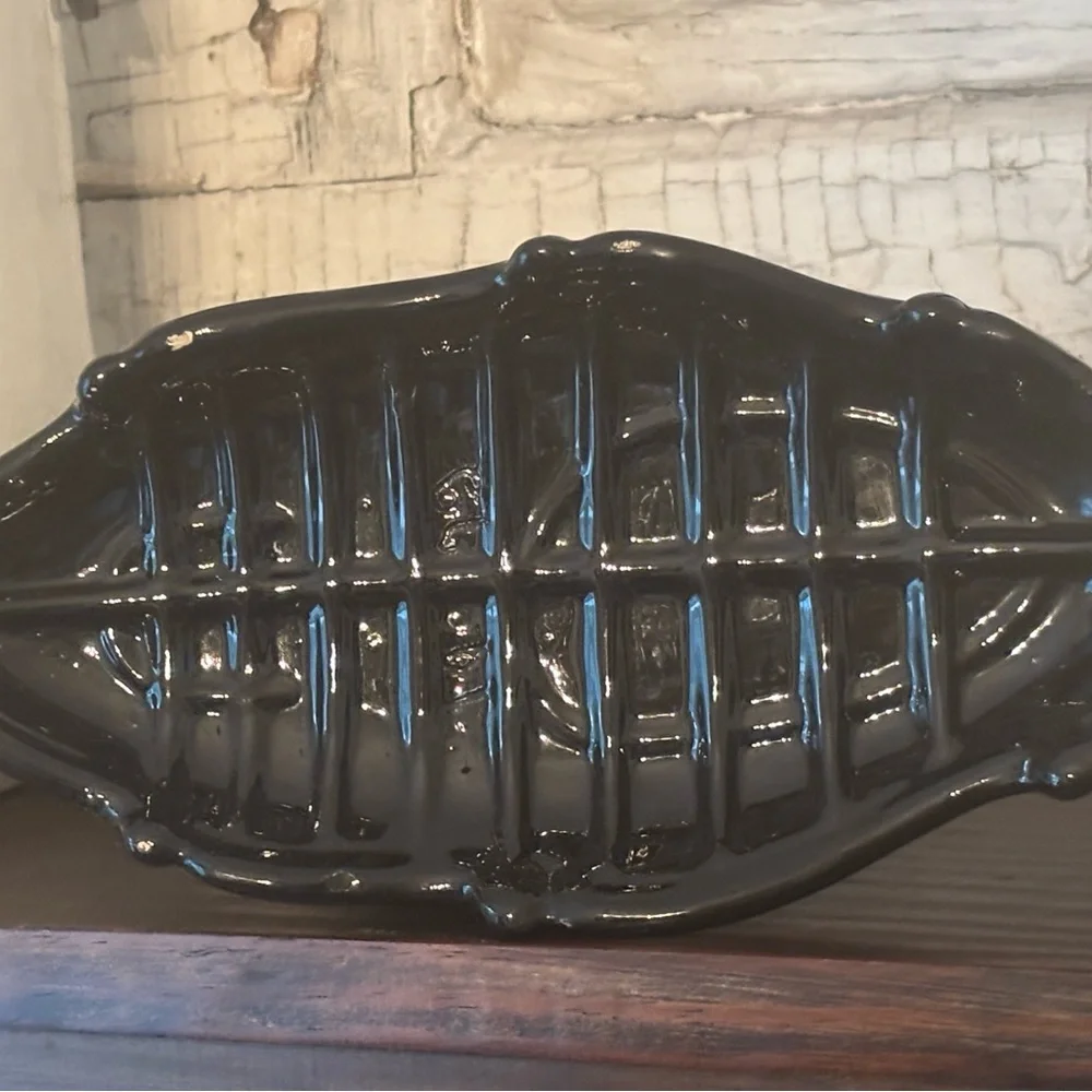 Vintage Atlantic Mold Boot Vase. Black 11”T Planter | Victorian | Gothic. EUC - Picture 8 of 10